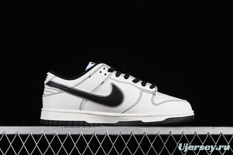 Nike Supreme x SB Dunk Low Casual Skate Shoes in Black and Beige - RM2308-237