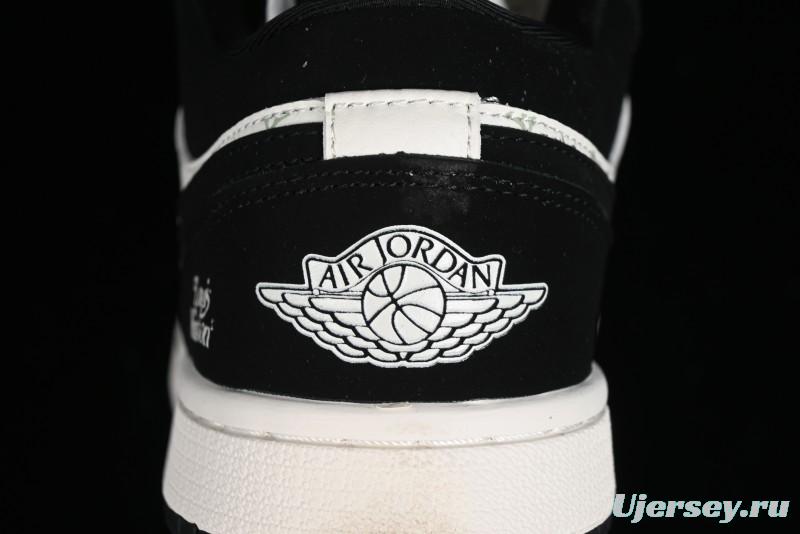 Nike Air Jordan 1 Low LV Collaboration - Black White Panda Custom Culture Casual Sneakers SJ9950-001