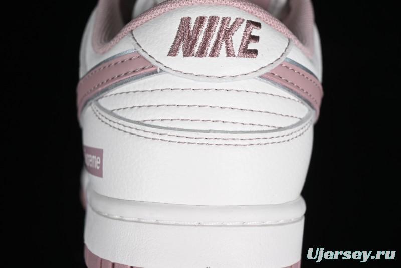Nike Supreme x SB Dunk Low Collaboration - Rouge Pink Anniversary High-End Custom Low-Top Casual Skate Shoes - DY1503-006
