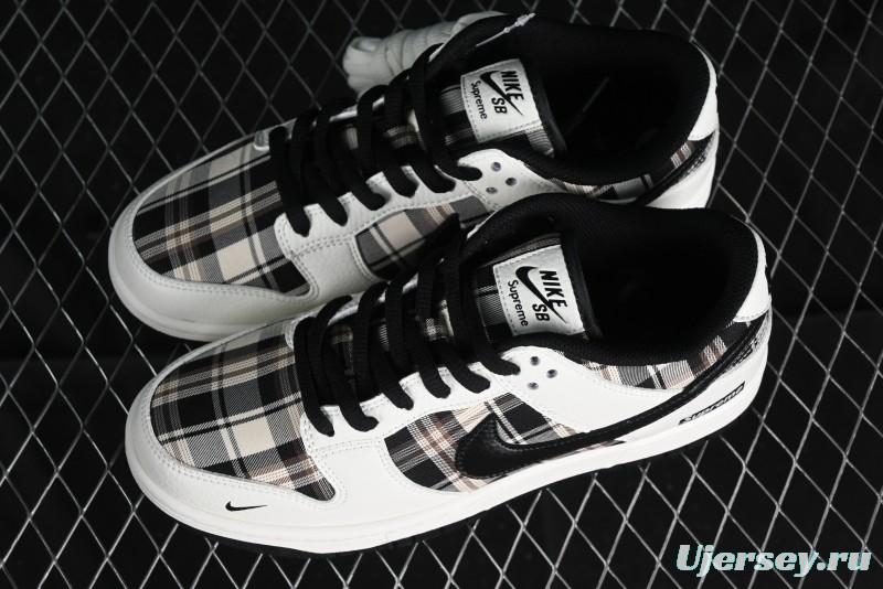 Nike SB Dunk Low Supreme Plaid Colorway Low-Top Casual Skateboarding Shoes - SU1098-061