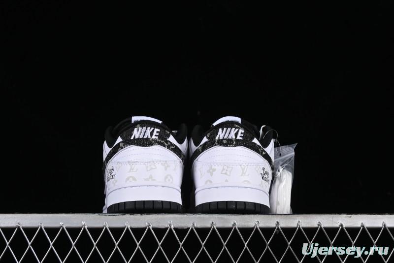 Nike SB Dunk Low LV Collaboration - Dark Night Elf High-End Custom Low-Top Casual Skate Shoes - DD1391-136