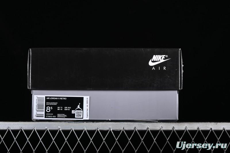 Nike Air Jordan 11 Retro High Top Basketball Shoes in Black and Blue - CT8012-400