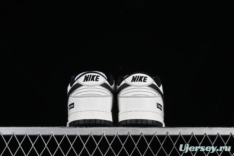 Nike Supreme x SB Dunk Low Casual Skate Shoes in Black and Beige - RM2308-237