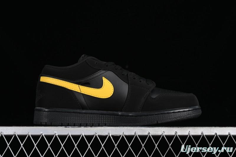 Nike Air Jordan 1 Low AJ1 Black Gold Hook Casual Sneakers - 553558-071
