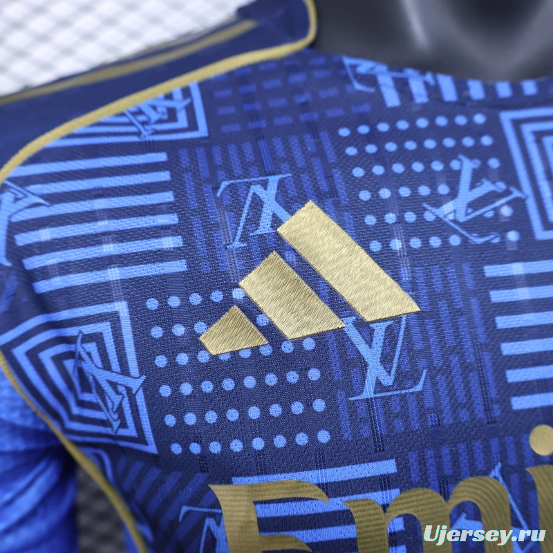 25/26 Player Version Real Madrid Blue Geometric Pattern Away Jersey