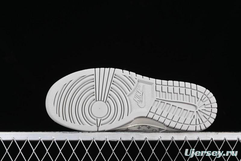 Nike SB Dunk Low LV Collaboration - Beige Denim Anniversary High-End Custom Low-Top Casual Skate Shoes - JH8310-947