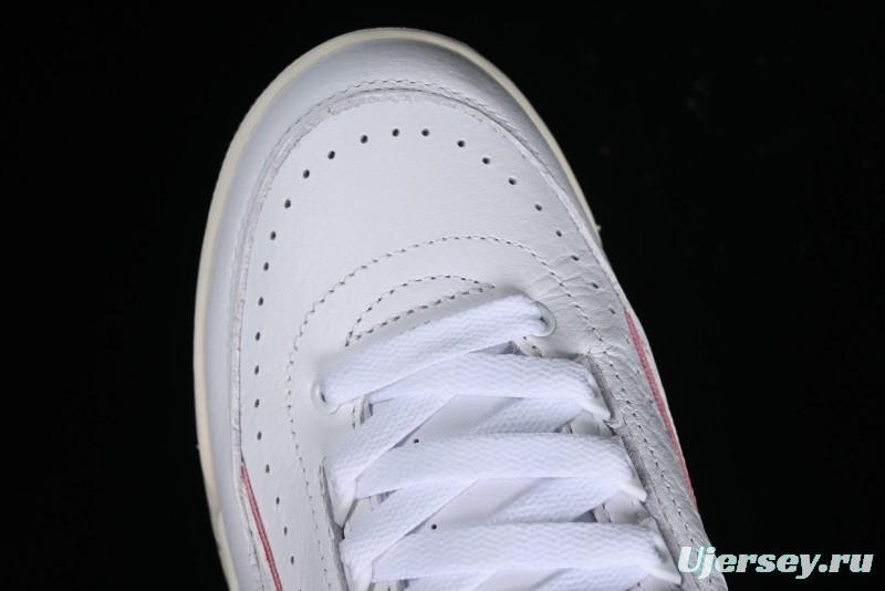 Nike Air Jordan 2/3 Retro Low Top Basketball Shoes in White and Red - FD0383-161