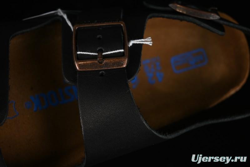 Birkenstock Birkenstock Sandals Series Black Leather with Soft Cushioning Cork Midsole - T.D4