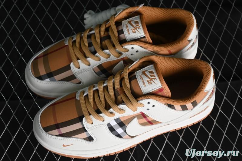 Nike SB Dunk Low Supreme Collaboration - Plaid Colorway SB Low Top Casual Skateboarding Shoes - SU1853-513