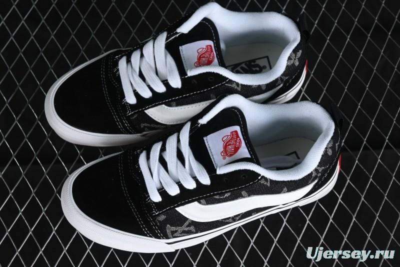Vans Knu-Skool Premium Custom Denim Monogram Slip-On Shoes - VN0009QC6BT