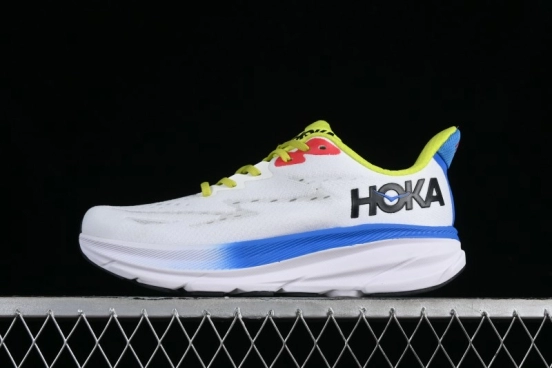 HOKA ONE ONE Clifton 9 Lightweight Knit Mesh Running Shoes with Enhanced Cushioning - 1127895 BVR