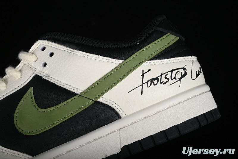 Nike SB Dunk Low Casual Skateboarding Shoes in Beige Green with Hemp Rope Detail - LK2146-511