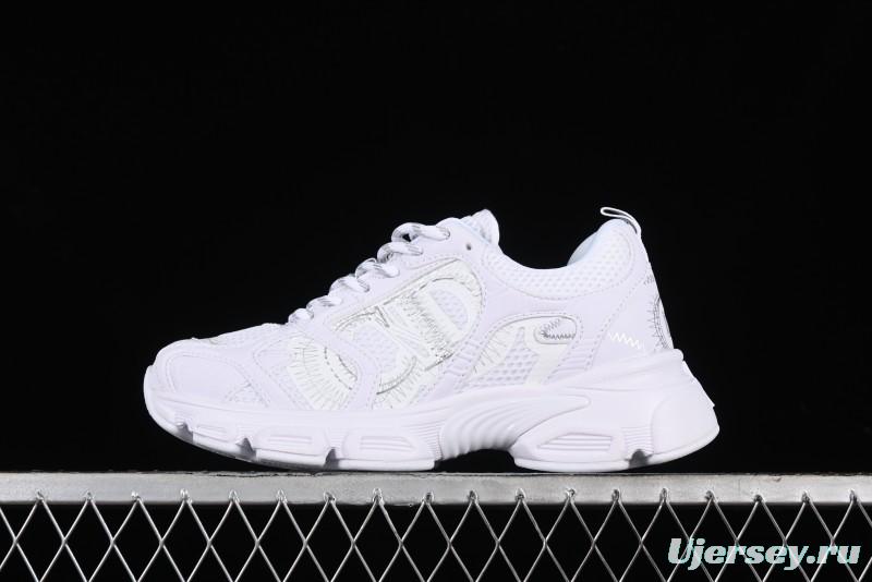 Dior Chrono Round Toe Lace-Up Lifestyle Casual Running Shoes - 10W WHITE