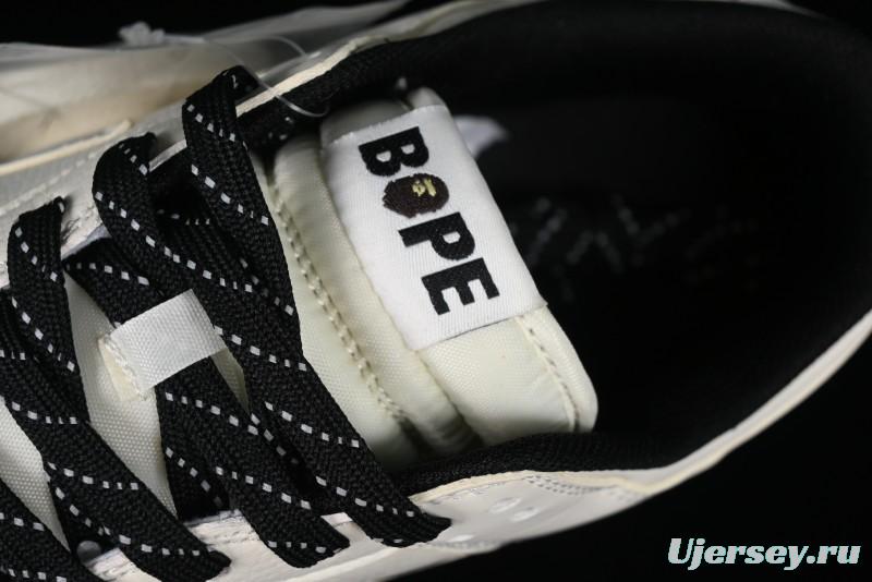 Nike SB Dunk Low BAPE Collaboration - Off-White Black Swoosh Anniversary Custom Low-Top Casual Skate Shoes - XD6188-037