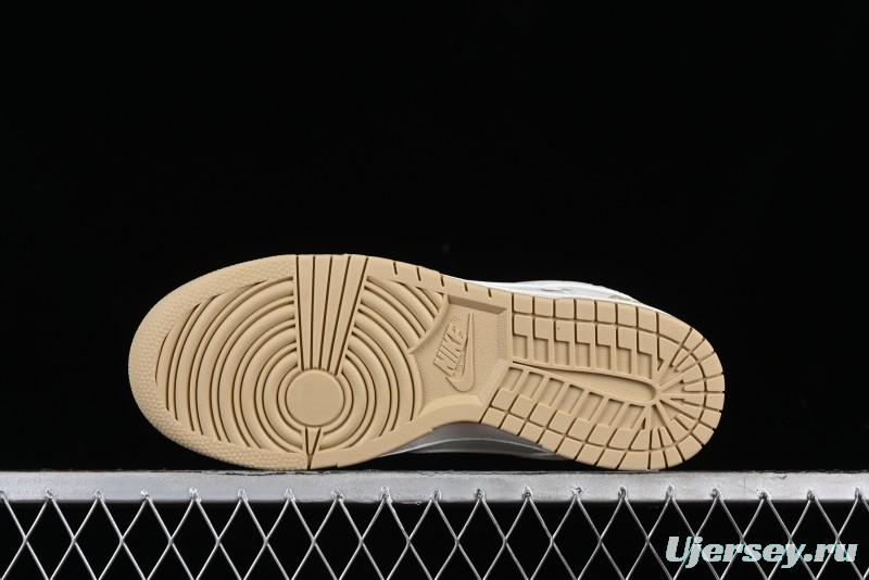 Nike SB Dunk Low Collaboration Three Swooshes Beige Gold Colorway Low-Top Casual Skateboarding Shoes - NK5639-326