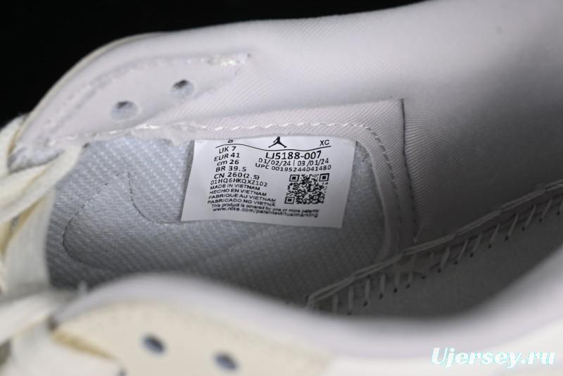 Nike Travis Scott x Fragment Design x Air Jordan 1 Low OG SP AJ1 LV Collaboration Light Blue Low-Top Casual Sneakers - LJ5188-007