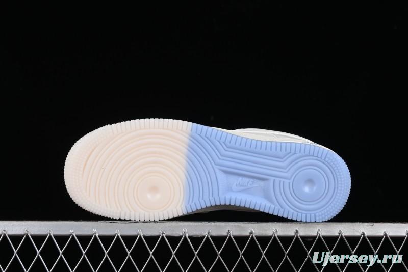 Nike Air Force 1 '07 Low Supreme Collaboration - White Blue Colorblock Low-Top Casual Sneakers BB9599-202