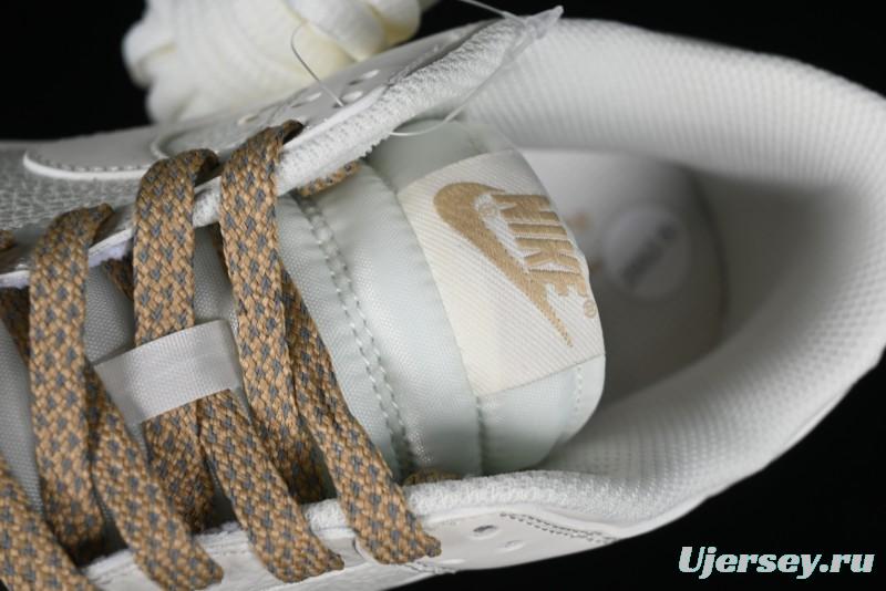 Nike SB Dunk Low Collaboration Three Swooshes Beige Gold Colorway Low-Top Casual Skateboarding Shoes - NK5639-326