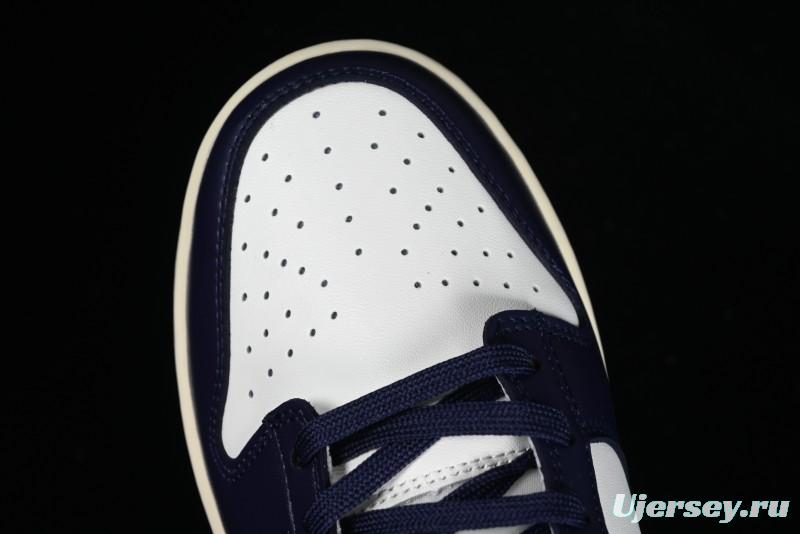 Nike Dunk Low Retro SB Skateboarding Shoes in Navy Blue with Purple Gold White Colorway - FV8106-181