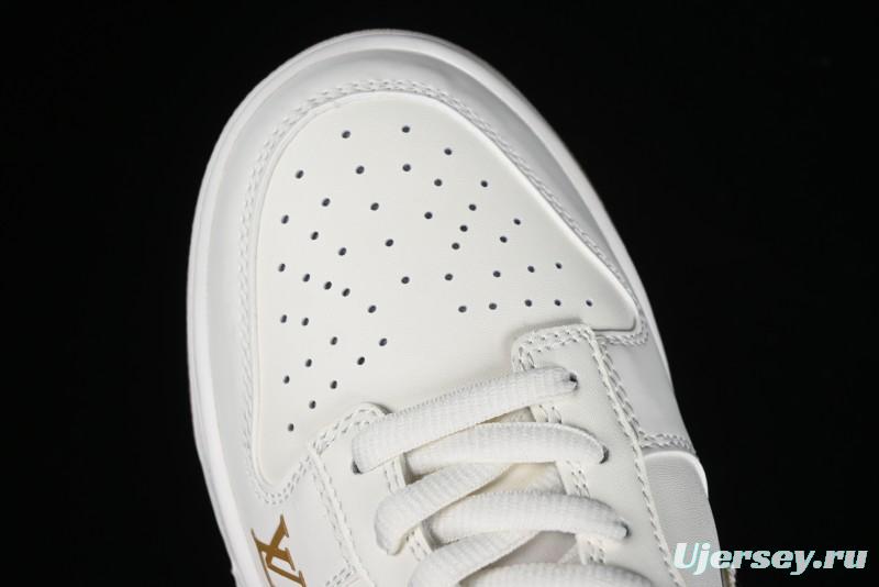 Nike SB Dunk Low LV Collaboration - Yellow Denim Beige with Yellow Swoosh Anniversary High-End Custom Low-Top Casual Skate Shoes - DJ2024-007