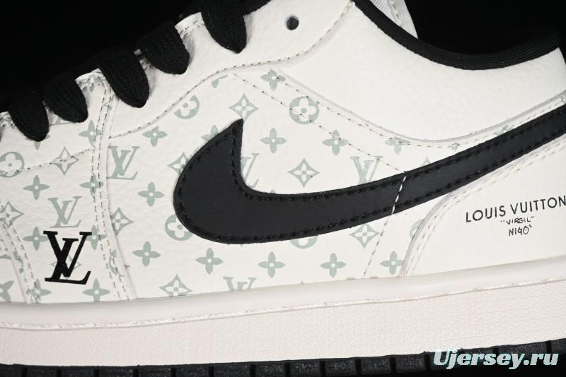 Nike Air Jordan 1 Low LV Collaboration - Printed Knight High-End Custom Low-Top Culture Basketball Shoes SJ9950-005