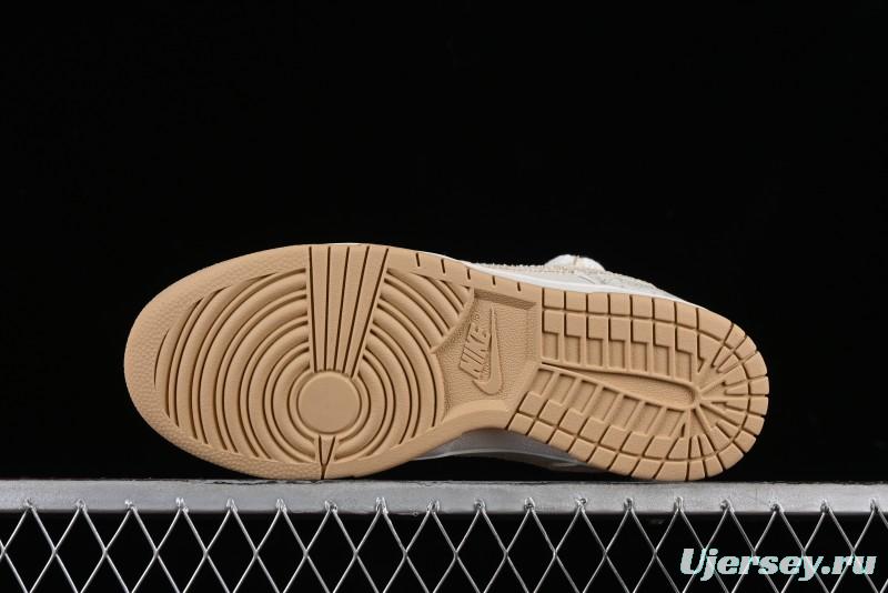 Nike SB Dunk Low LV Collaboration Strap Beige Swoosh Anniversary High-End Custom Low-Top Casual Sneakers - SJ2068-250