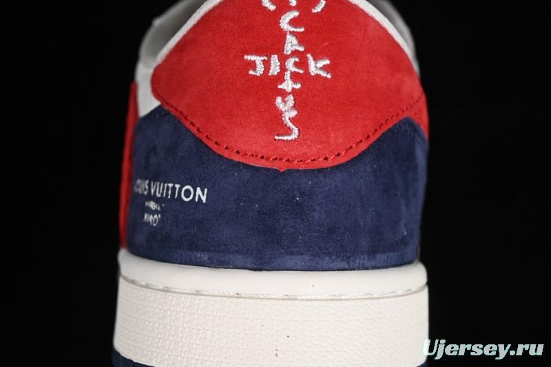 Nike Travis Scott x Fragment Design x Jordan Air Jordan 1 Low OG SP AJ1 LV Blue Red Low-top Casual Sneakers - YQ2088-670