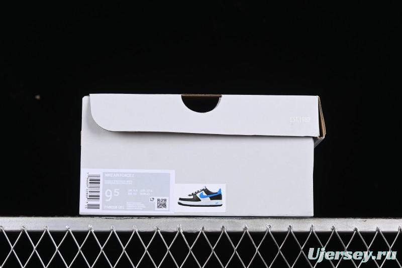 Nike Air Force 1 '07 Low White Black Blue Color Block Casual Sneakers - FN8008-001