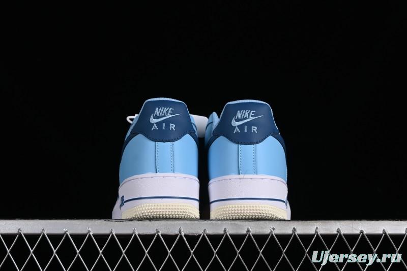 Nike Air Force 1 '07 Low White Blue Color Blocking Casual Sneakers - HF4837-407