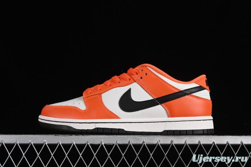 Nike SB Dunk Low Casual Skate Shoes in White, Orange, and Black - DH9765-003