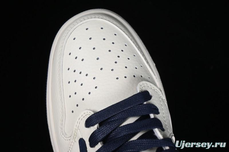 Nike Travis Scott x Fragment Design x Air Jordan 1 Low OG SP AJ1 LV Collaboration Light Blue Violent Bear Low-top Casual Sneakers - SJ2068-100