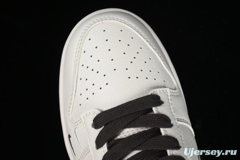 Stussy x Nike SB Dunk Low Anniversary Customized Casual Sneakers in Off-White Black Swoosh - DQ1098-378