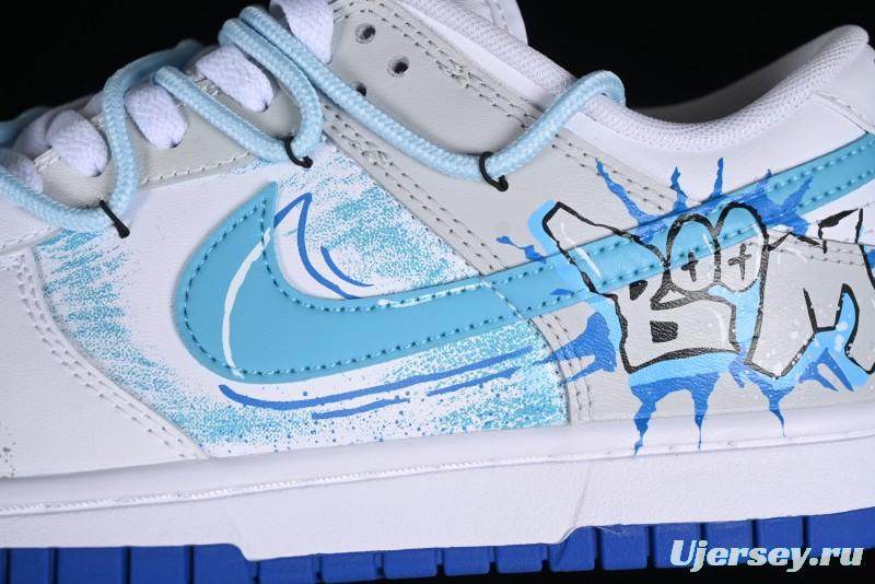 Nike Dunk Low Graffiti Deconstructed Style Casual Diary Gradient Splatter Letter SB Strap Low-Top Skate Shoes - DV0831-104