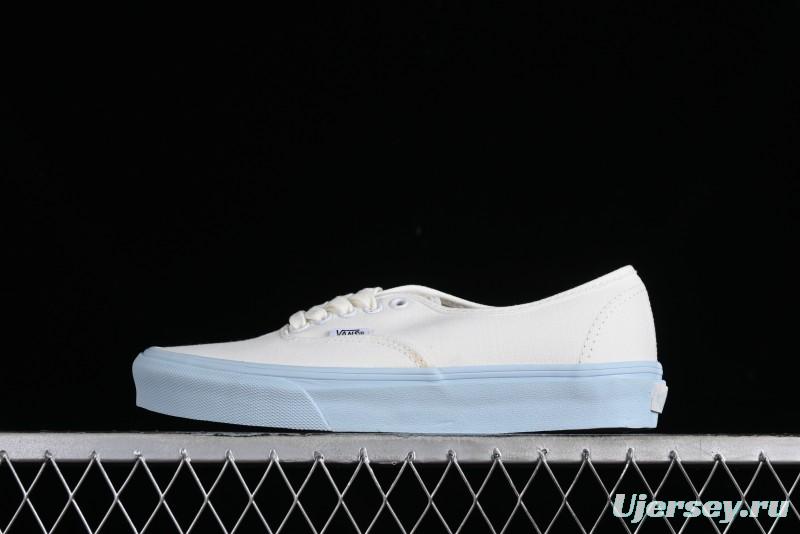 Vans Authentic White Blue Canvas Skate Shoes - VN0009PVEAK