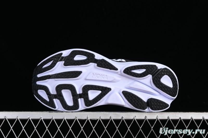 HOKA ONE ONE Bondi 8 Functional Cushioned Running Shoes with Engineered Mesh Upper - 1123202 BWHT