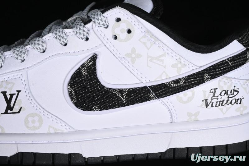 Nike SB Dunk Low LV Collaboration - Dark Night Elf High-End Custom Low-Top Casual Skate Shoes - DD1391-136