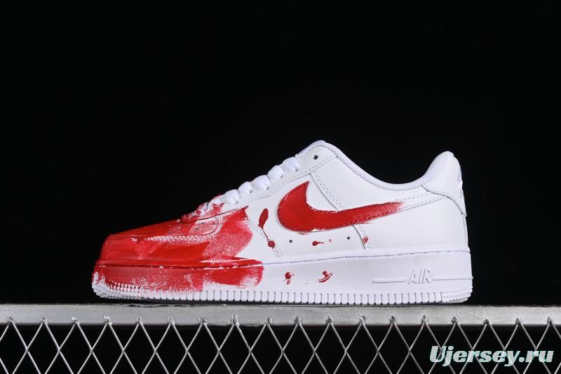Nike Air Force 1 '07 Low Casual Sneakers with Anime Graffiti Style Crime Scene Design - 315122-211