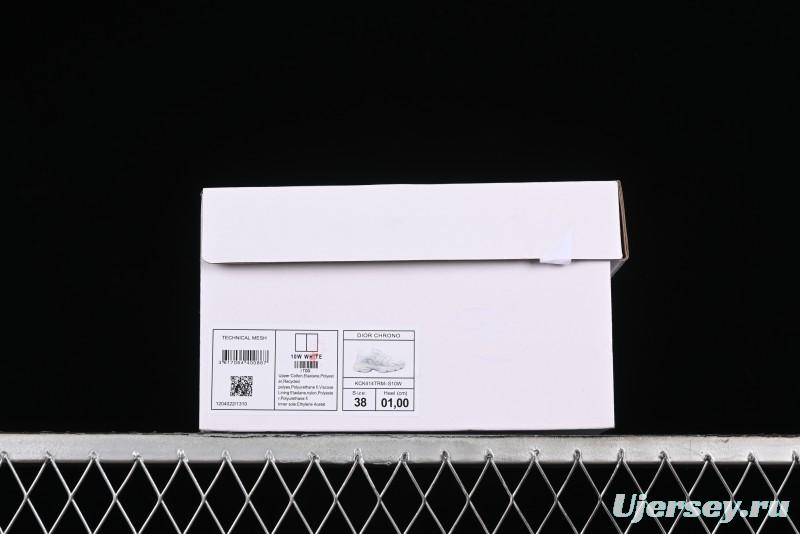 Dior Chrono Round Toe Lace-Up Lifestyle Casual Running Shoes - 10W WHITE