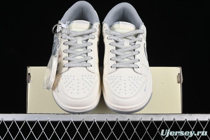 Nike SB Dunk Low Supreme Collaboration - Beige Canvas Anniversary High-End Custom Low-Top Casual Skate Shoes - BB6698-514