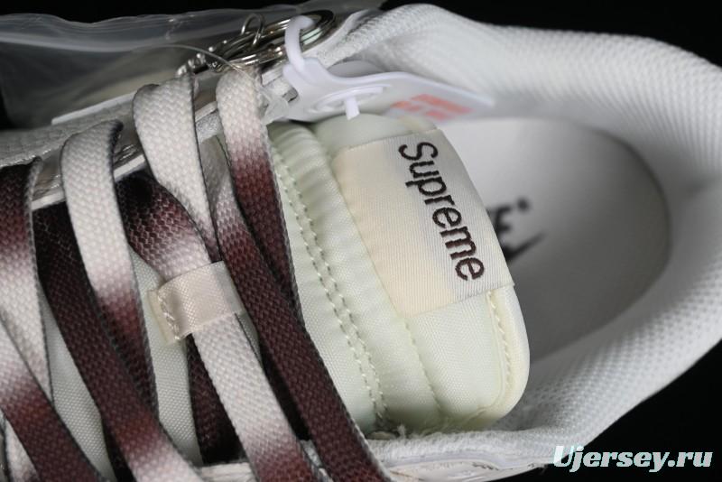 Nike SB Dunk Low Supreme Collaboration - White Brown Two-Tone Anniversary High-End Custom Low-Top Casual Sneakers - BB8657-106