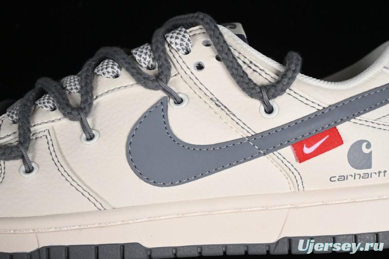 Nike SB Dunk Low Carhartt Collaboration - Strap Grey Hook Anniversary High-End Custom Low-Top Casual Skate Shoes - SJ2068-266