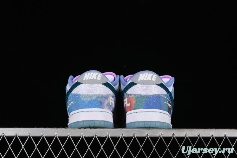 Nike Futura x Dunk Low Pro SB Skate Shoes with Tie-Dye Design - HF6061-400