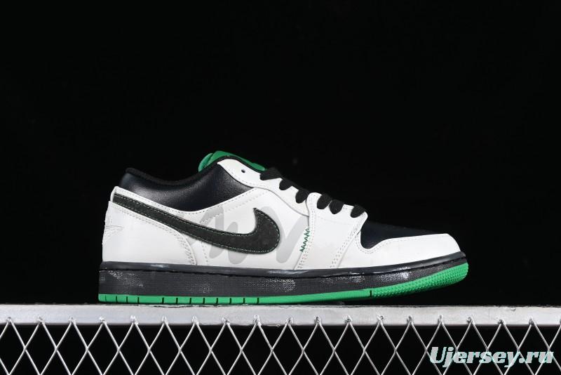 Nike Air Jordan 1 Low Retro Basketball Shoes with Panda Mischief Pioneer Rider Design - 553558-065