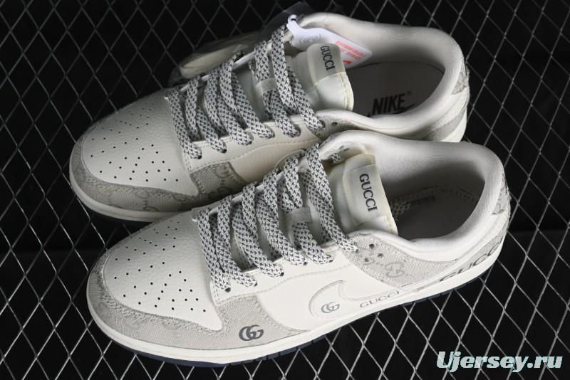 Nike SB Dunk Low Gucci Collaboration - Smoke Grey Anniversary Custom Low-Top Casual Sneakers - CF3688-003