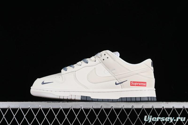 Nike SB Dunk Low Supreme Collaboration - Double Swoosh Anniversary Customized Low-Top Casual Sneakers - BB8675-105