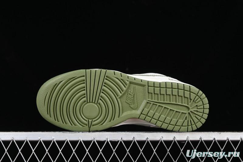 Nike SB Dunk Low Supreme Collaboration - Military Green Canvas Anniversary Custom Low-Top Casual Skate Shoes - BB6698-516