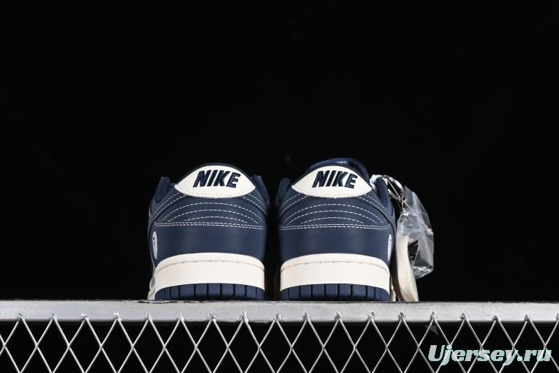 Nike SB Dunk Low BAPE Collaboration - Light Blue Grey Anniversary High-End Custom Low-Top Casual Skate Shoes - BB8969-001