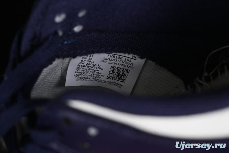 Nike Dunk Low Retro SB Skateboarding Shoes in Navy Blue with Purple Gold White Colorway - FV8106-181