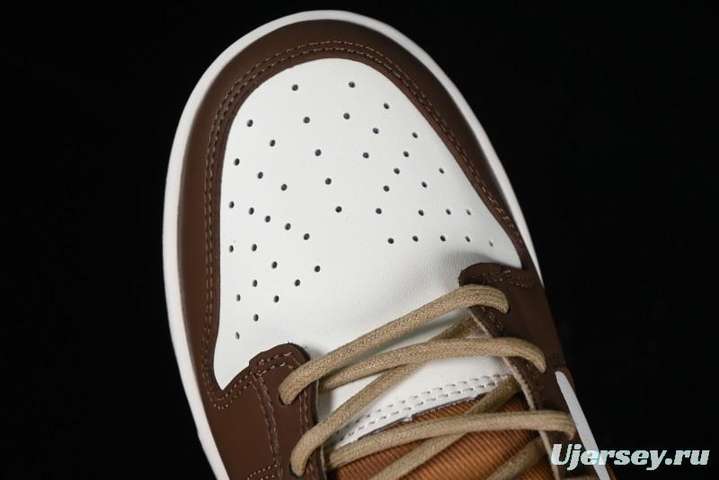 Nike Dunk Low SB White Brown Plaid Casual Skate Shoes - FV3653-191