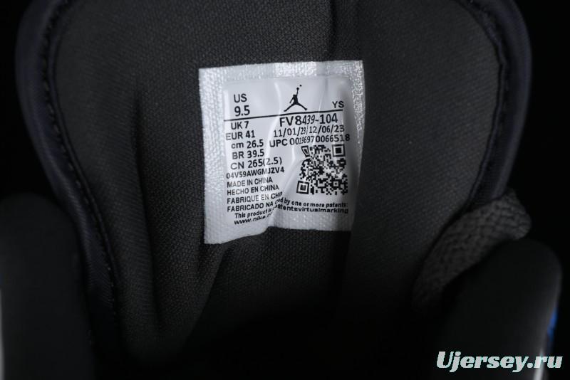 Nike Air Jordan 1 Low Flight Vintage Casual Sneakers with Distressed White-Blue Design - FV8439-104